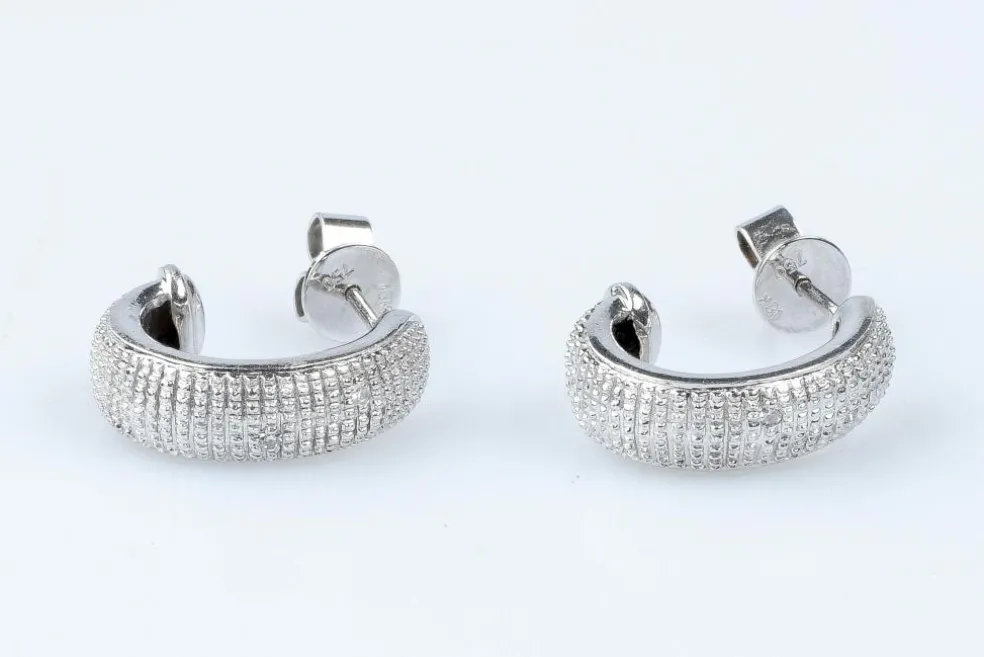 Boucles d'oreilles diamants en or blanc