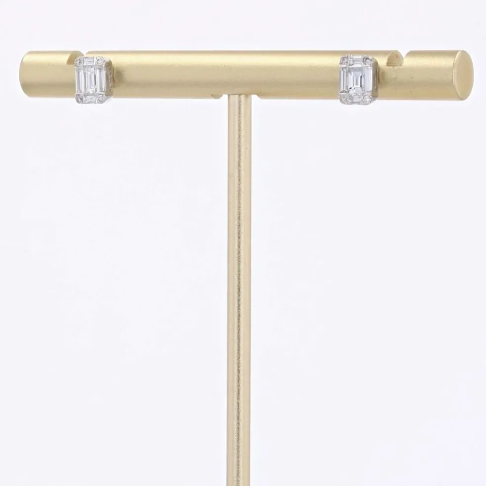 Boucles d'oreilles diamants baguettes