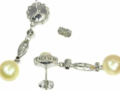 Boucles d'oreilles diamant et perle