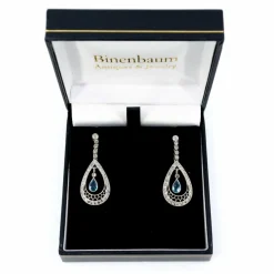 Boucles d'oreilles diamant, Aigue-marine,
