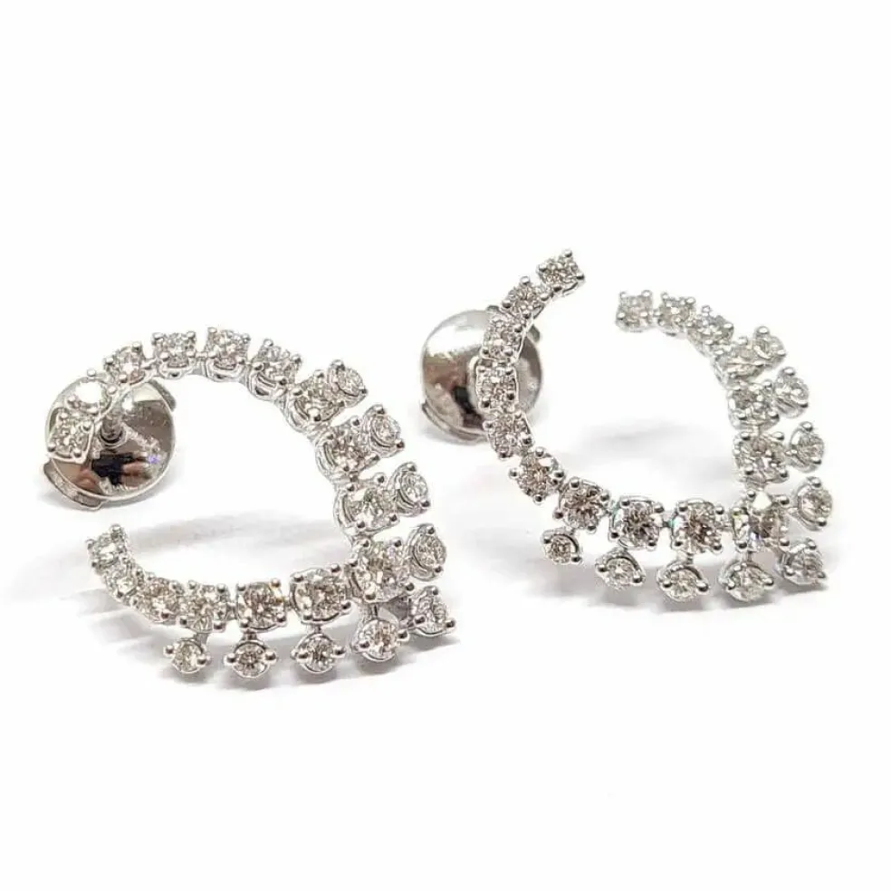 Boucles d'oreilles diamants or blanc