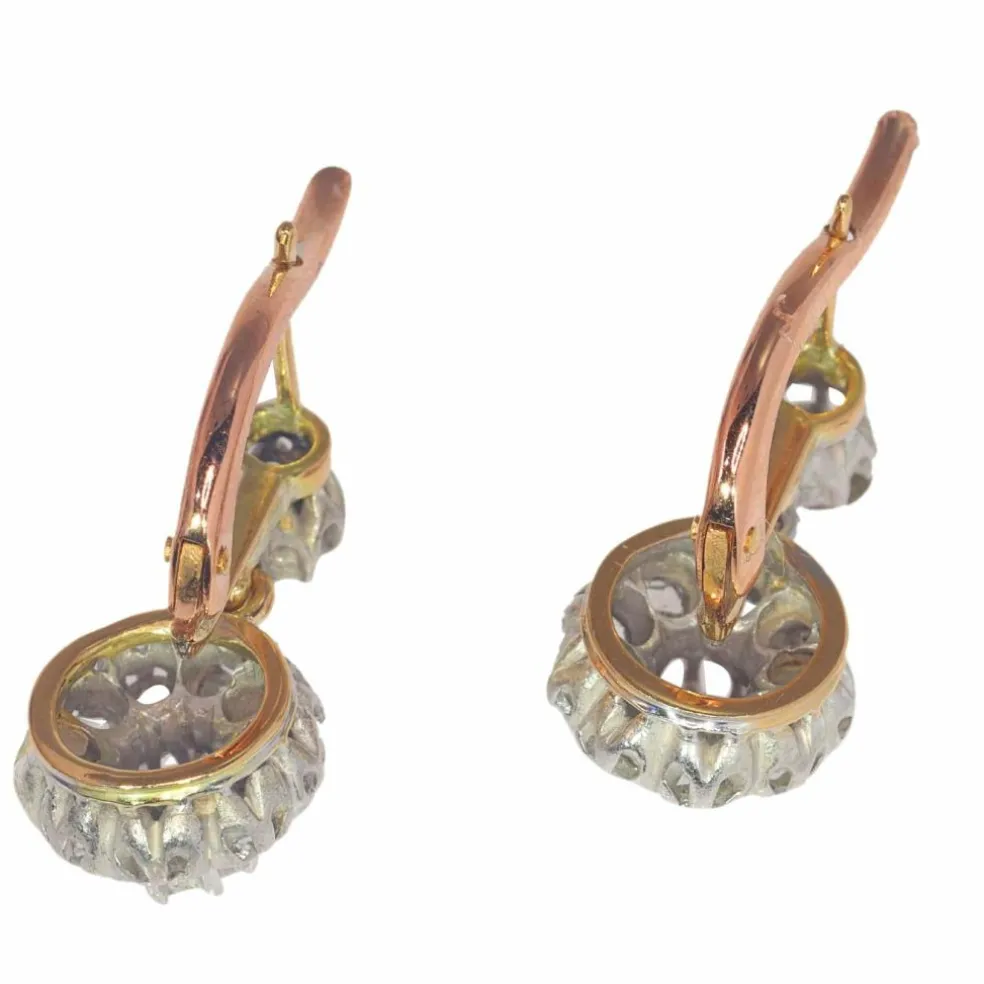 Boucles d'oreilles diamant pendantes vintage