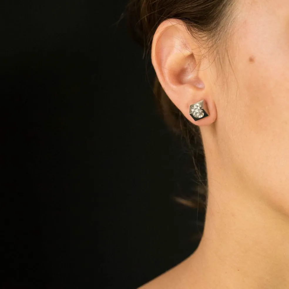 Boucles d'oreilles diamants géométriques