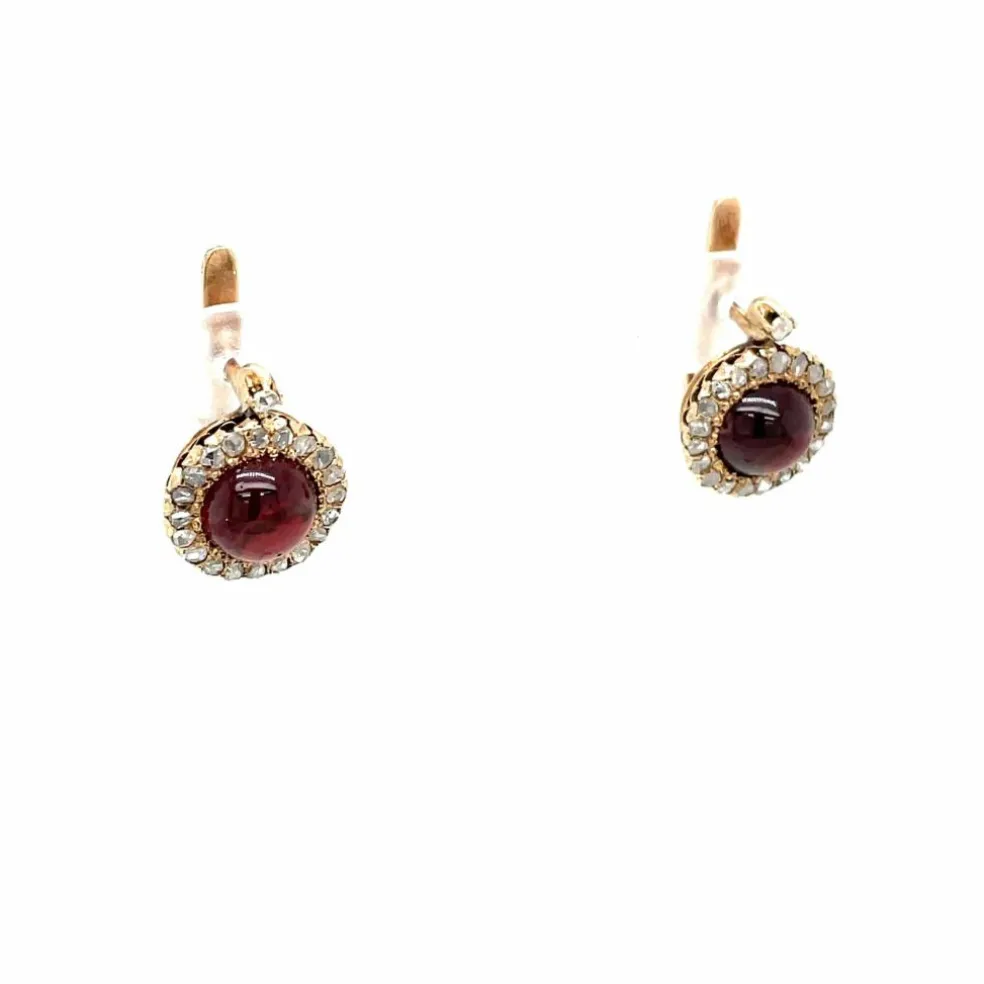 Boucles d'oreilles Diamants Grenat