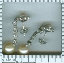 Boucles d'oreilles diamant et perle