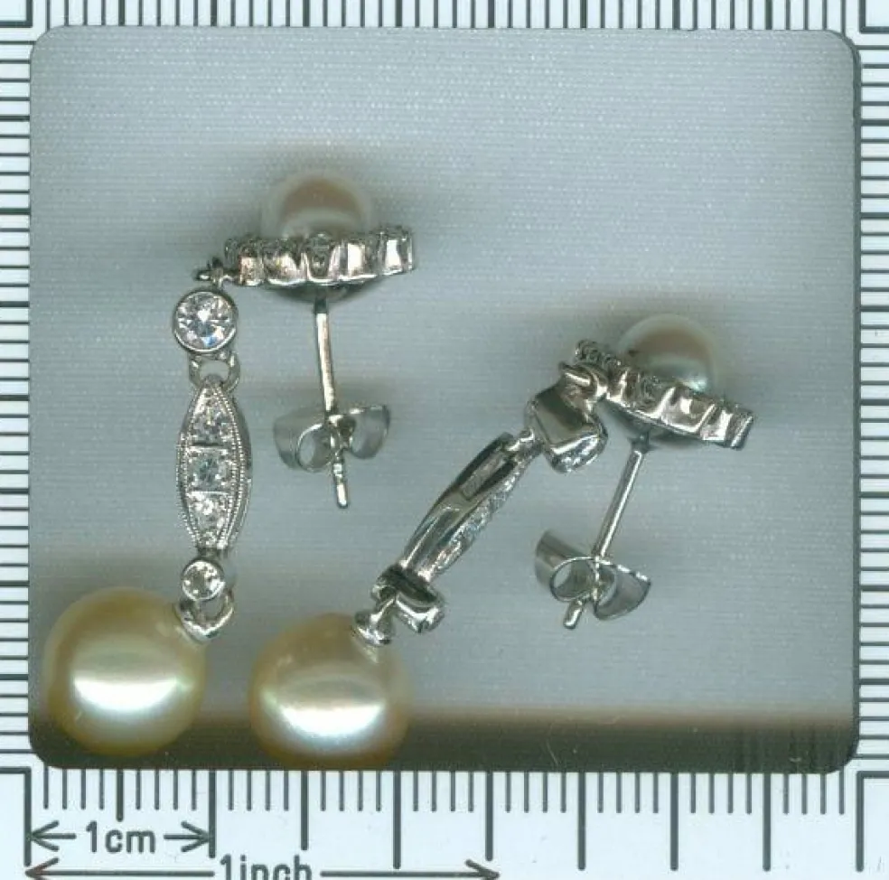 Boucles d'oreilles diamant et perle