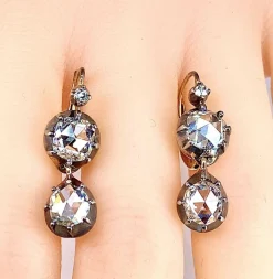 Boucles d’oreilles diamants taille rose