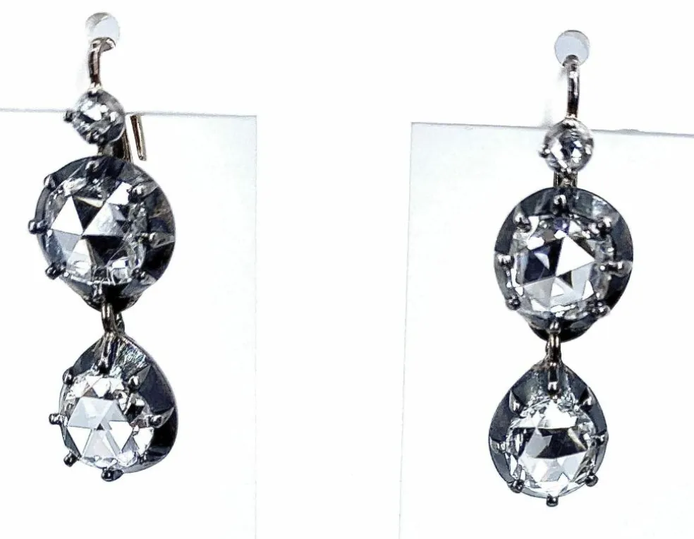 Boucles d’oreilles diamants taille rose