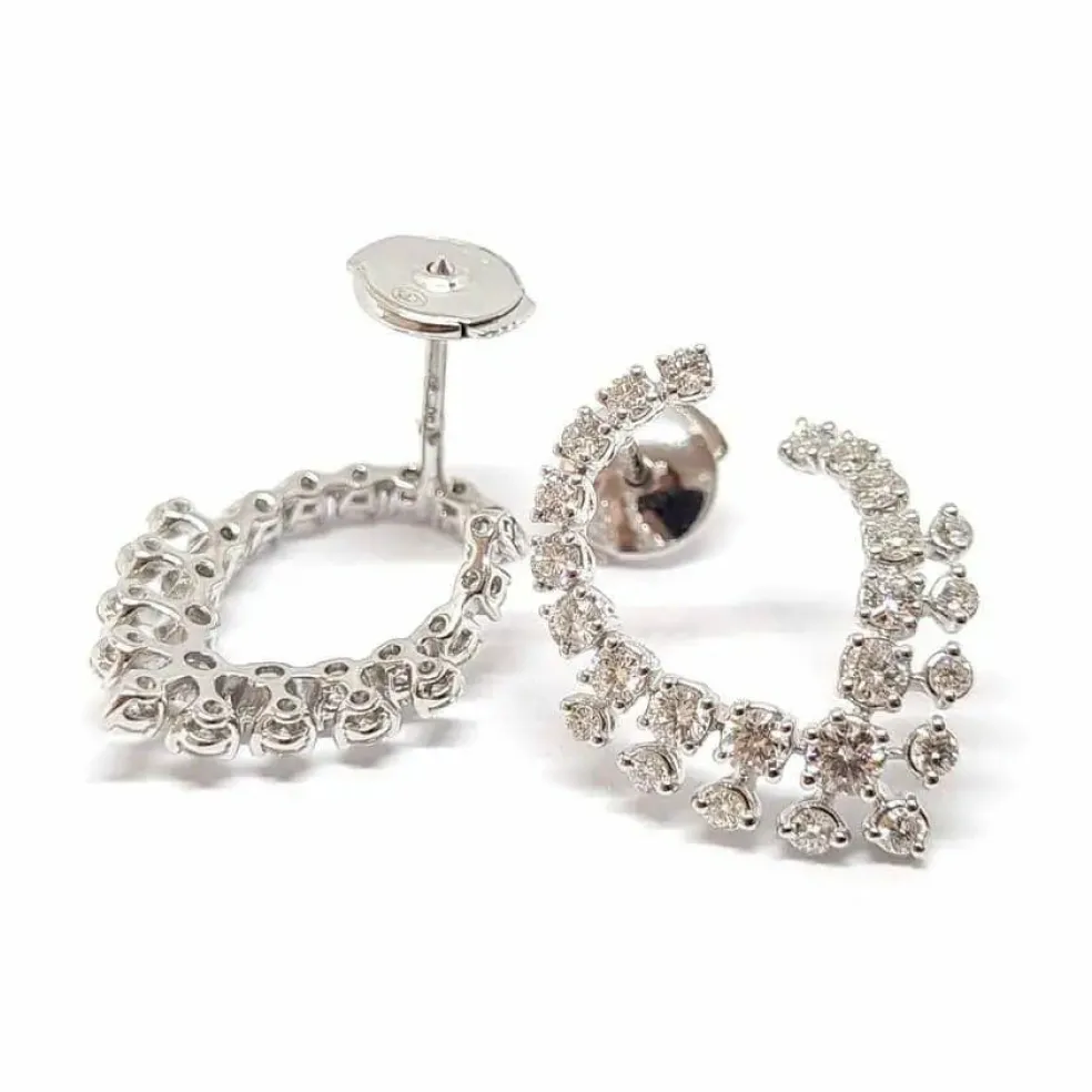 Boucles d'oreilles diamants or blanc