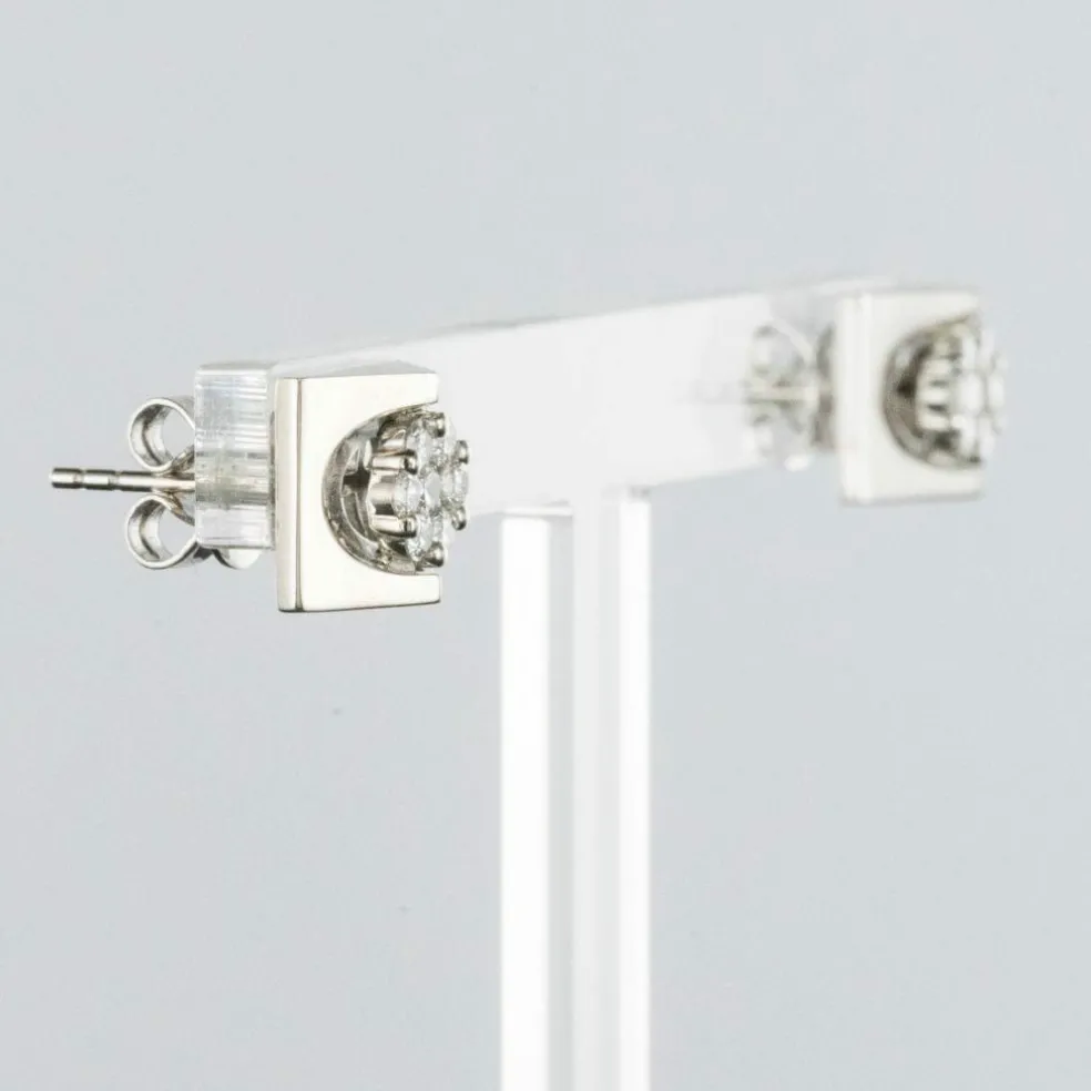 Boucles d'oreilles diamants géométriques