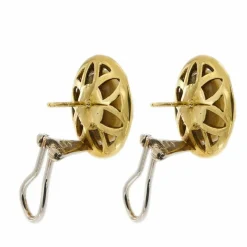 Boucles d'oreilles diamants et perles mabé