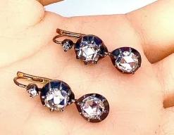 Boucles d’oreilles diamants taille rose