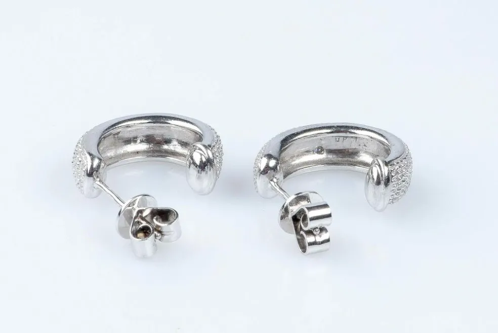 Boucles d'oreilles diamants en or blanc