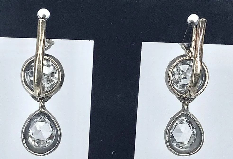 Boucles d’oreilles diamants taille rose