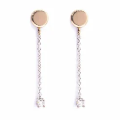 Boucles d'oreilles DIAMOND DANCE en or bicolore