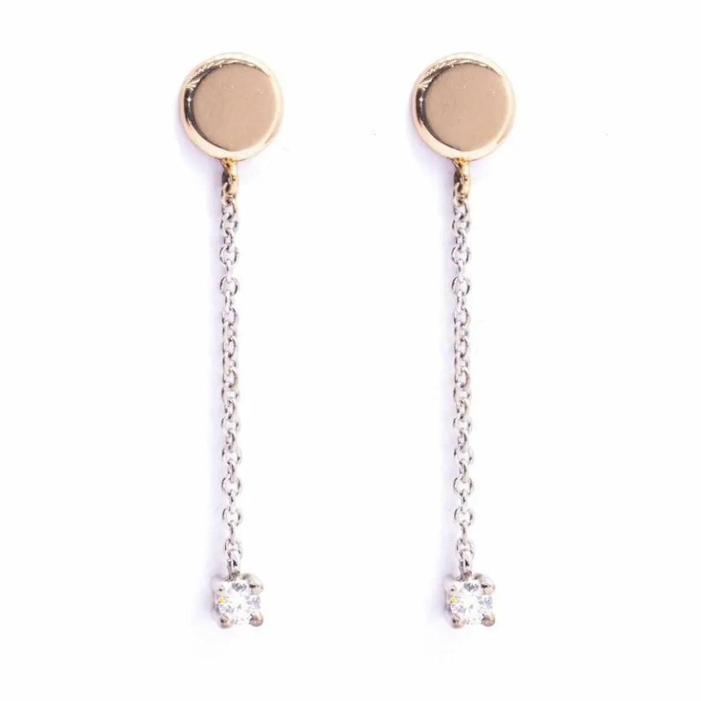 Boucles d'oreilles DIAMOND DANCE en or bicolore