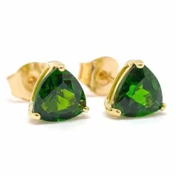 Boucles d'oreilles diopsides or jaune