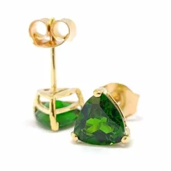 Boucles d'oreilles diopsides or jaune
