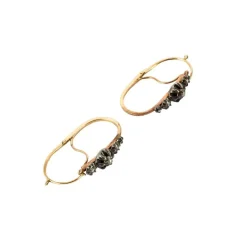 Boucles d'oreilles dites "Poissardes" en or rose, argent et diamants