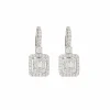 Boucles d’oreilles dormeuses diamants or gris