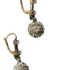 Boucles d'oreilles dormeuses Art Déco motif fleur