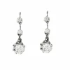 Boucles d’Oreilles Dormeuses Or blanc Diamants Époque Art Déco