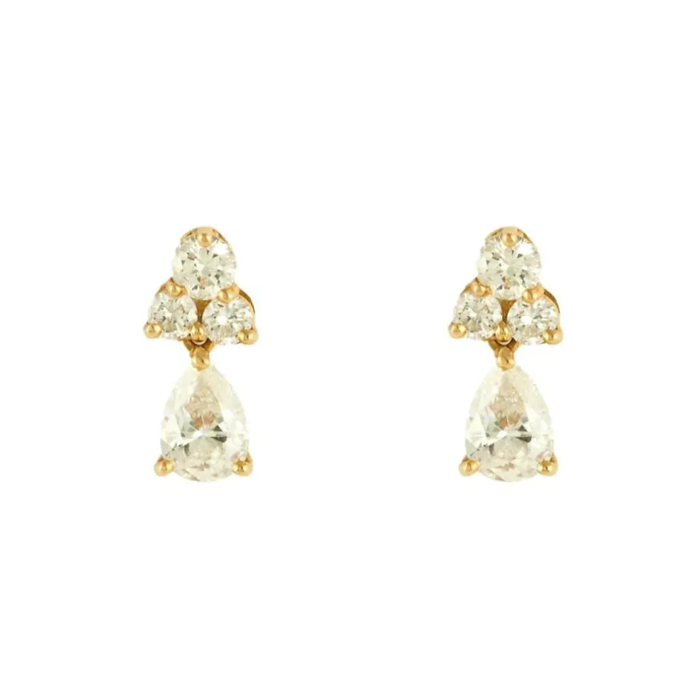 Boucles d'oreilles dormeuses or et diamants
