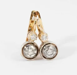 Boucles d'oreilles dormeuses or et diamants