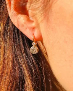 Boucles d'oreilles dormeuses or et diamants