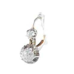 Boucles d'oreilles dormeuses or blanc Diamants