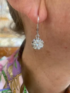 Boucles d'Oreilles Dormeuses Diamants 1.70 Carats Platine Or Gris 18 Carats