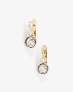 Boucles d'oreilles dormeuses or et diamants