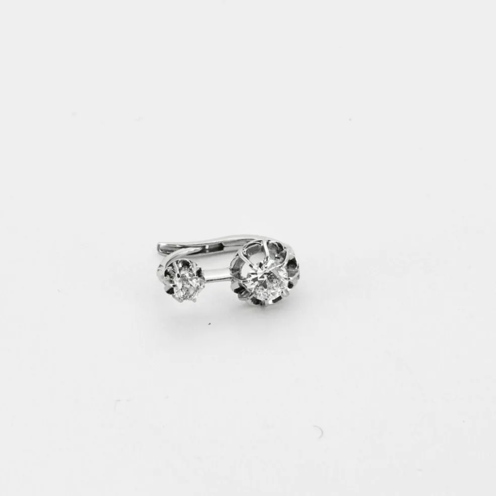 Boucles d’oreilles Dormeuses Platine et Diamants 1ct