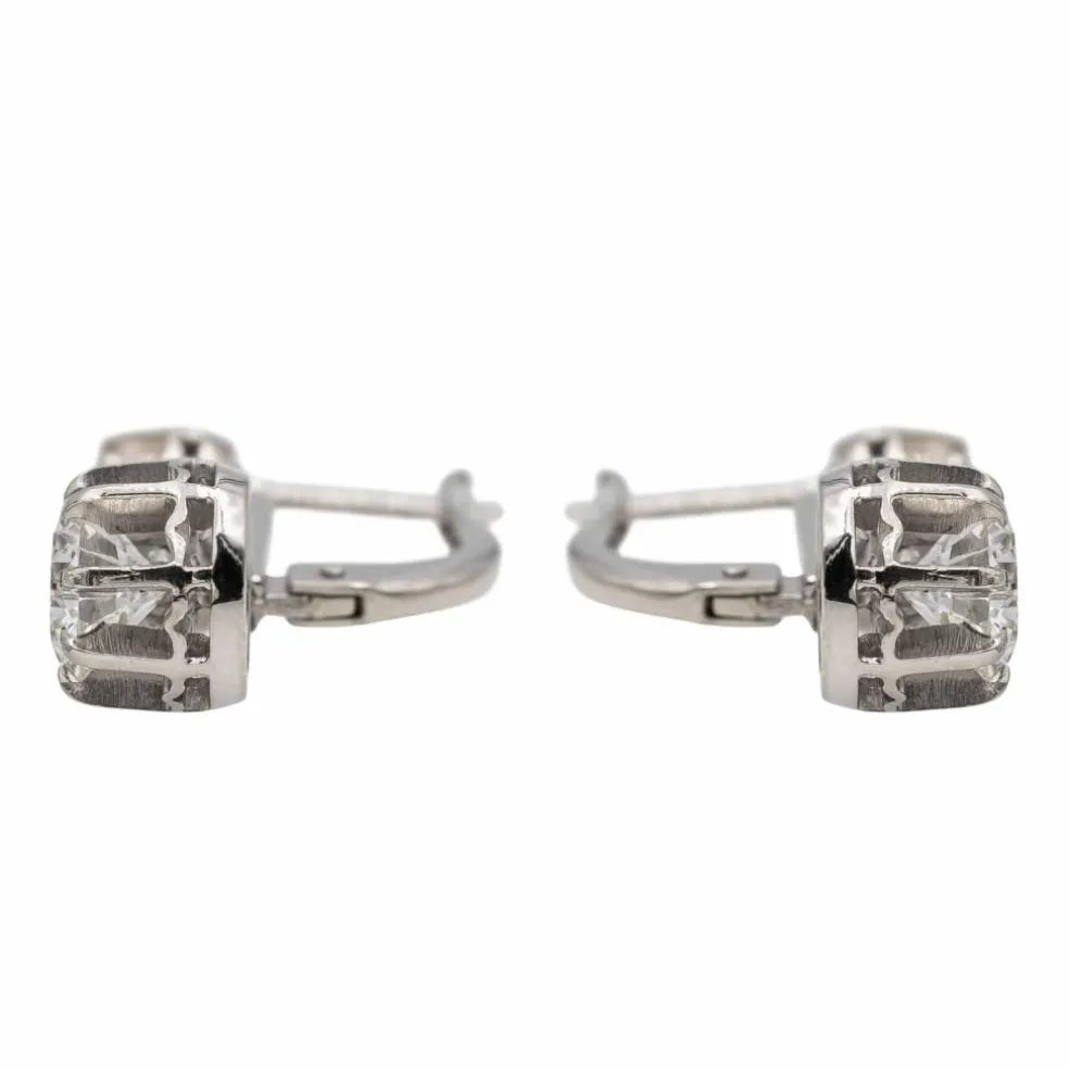 Boucles d'oreilles Dormeuses Or blanc Diamant