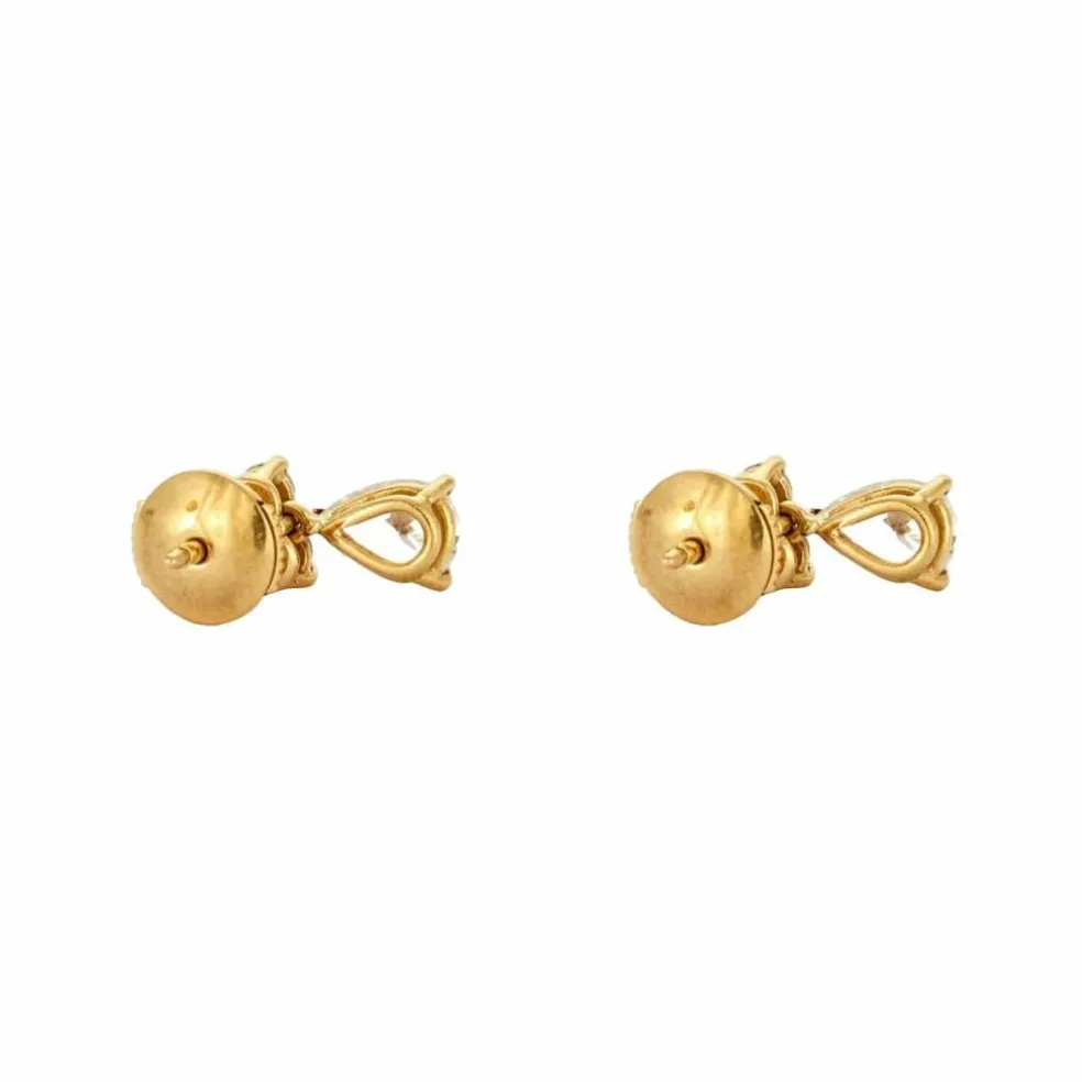 Boucles d'oreilles dormeuses or et diamants