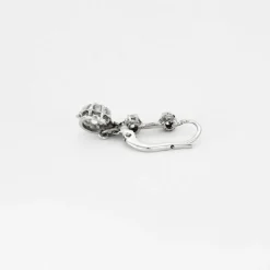 Boucles d’Oreilles Dormeuses Or blanc Diamants Époque Art Déco