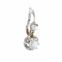 Boucles d'oreilles dormeuses or blanc Diamants