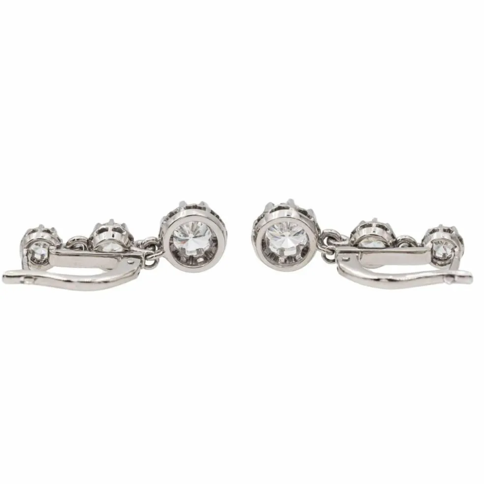 Boucles d'oreilles Dormeuses Or blanc Diamant