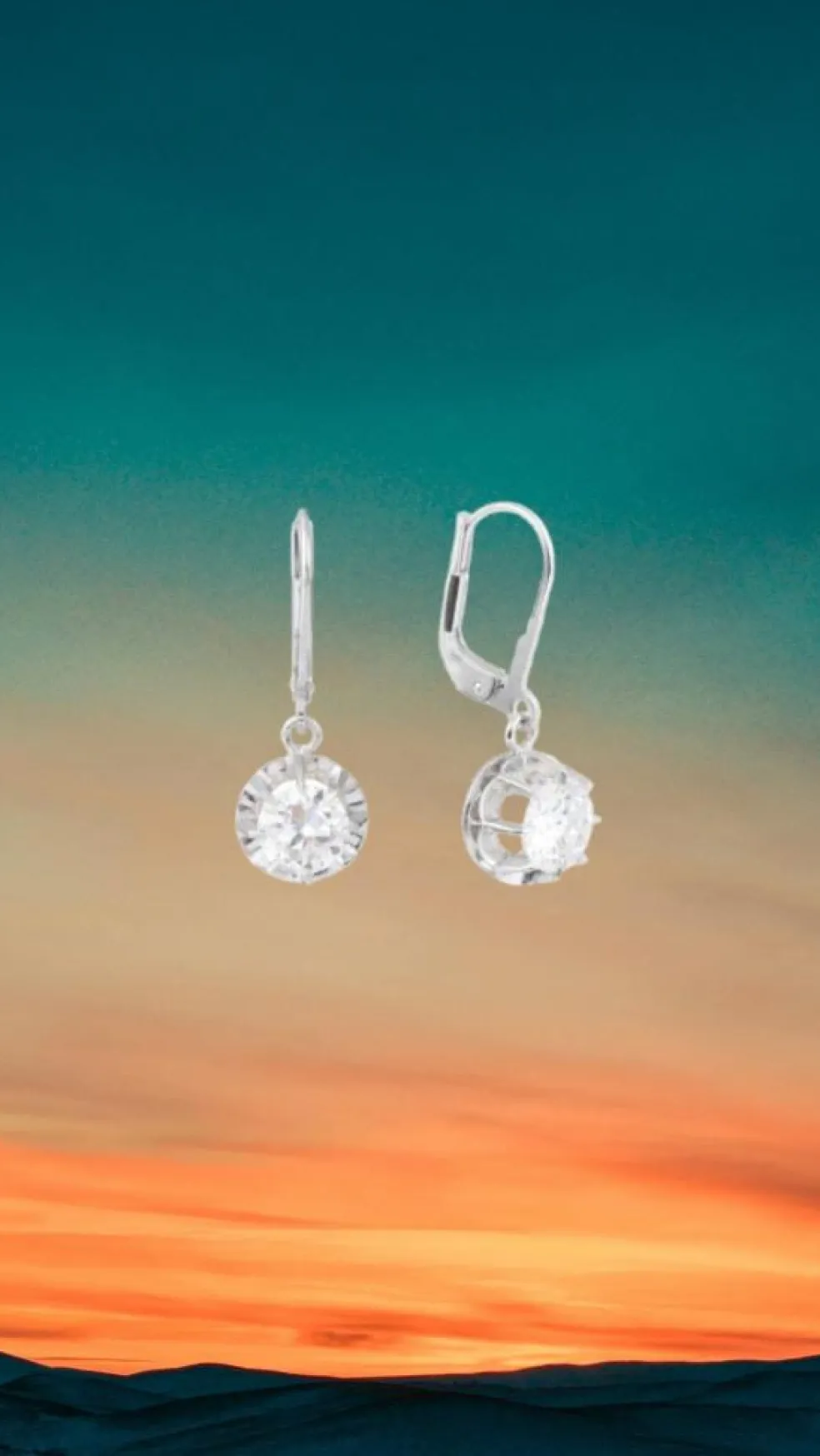 Boucles d'Oreilles Dormeuses Diamants 1.70 Carats Platine Or Gris 18 Carats