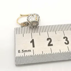 Boucles d'oreilles dormeuses or jaune et blanc Diamants