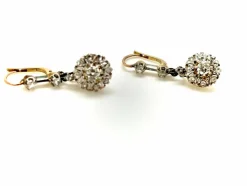 Boucles d'oreilles dormeuses Art Déco motif fleur