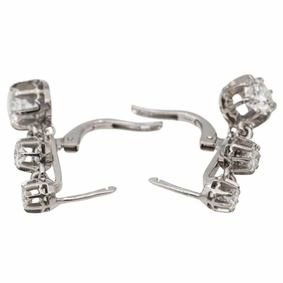 Boucles d'oreilles Dormeuses Or blanc Diamant