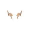 Boucles d'Oreilles Eclair Diamants Or Rose