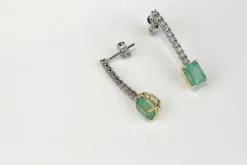 Boucles D'oreilles Emeraudes Diamants