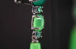 Boucles d'oreilles Emeraudes Jade Agate verte