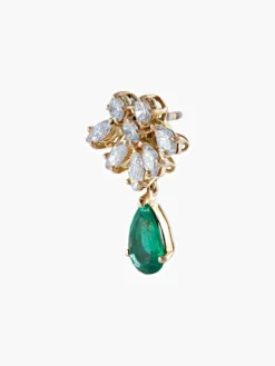Boucles d'oreilles Emeraudes Diamants