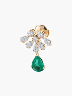 Boucles d'oreilles Emeraudes Diamants