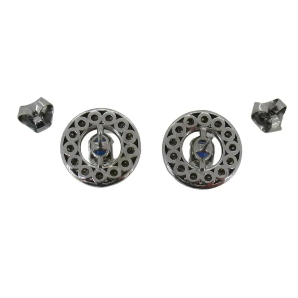 Boucles d'oreilles en diamant et saphir
