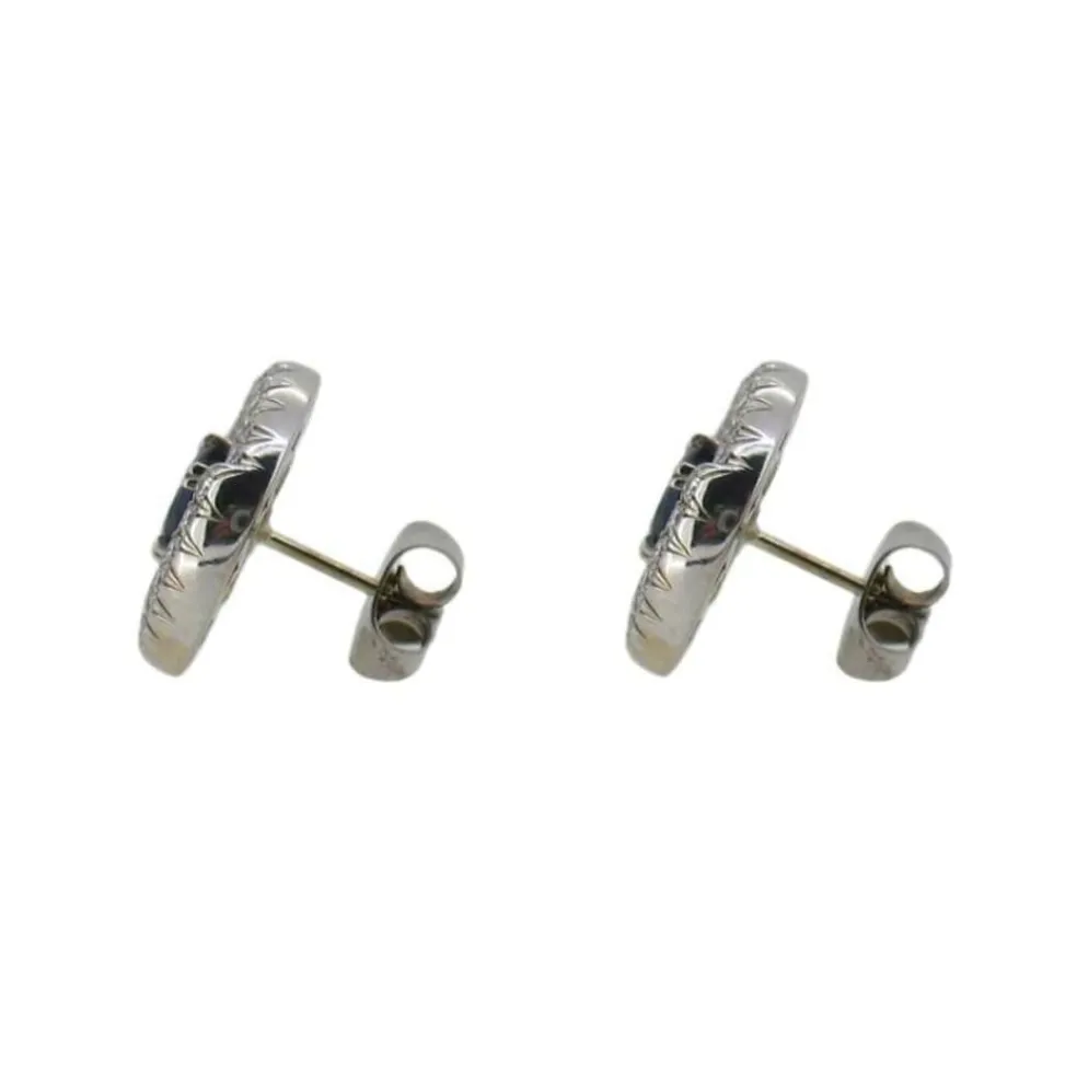 Boucles d'oreilles en diamant et saphir