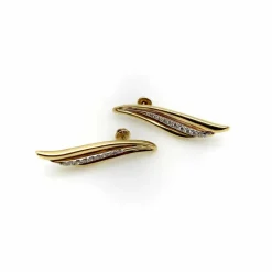 Boucles d'oreilles en forme d'aile en or 14 carats et diamants